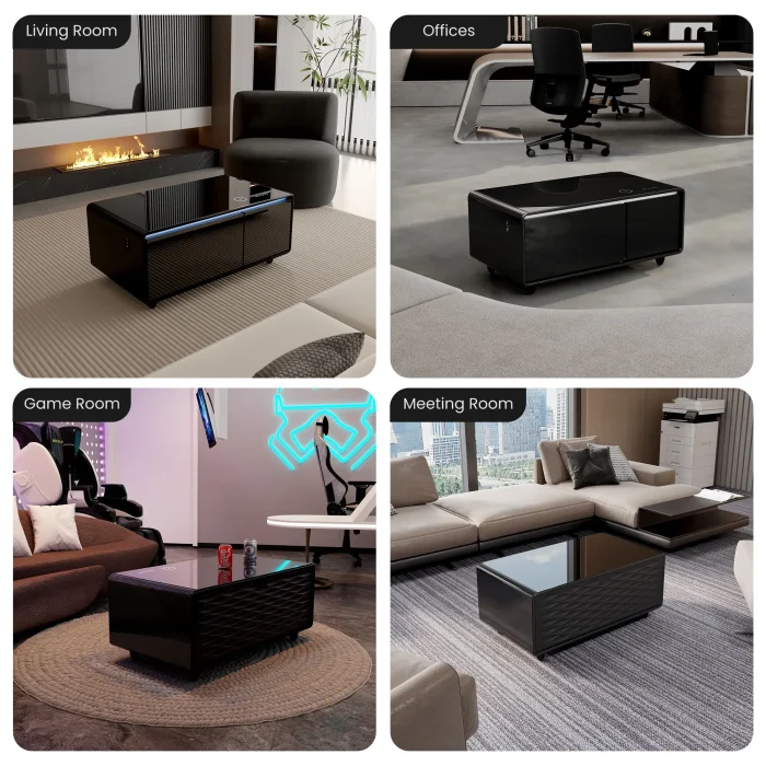 Smart Table Medium Size with Speakers (New version) – Black - Image 3